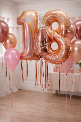 Ballons in Rosengold zum 18. Geburtstag